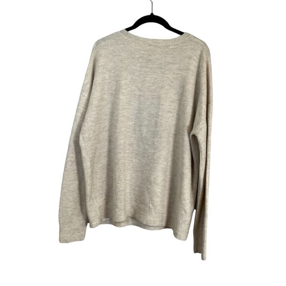 Gap Sweater Women LT Tan Penguin Novelty Fuzzy Preppy Old Money Classic Retro - Picture 6 of 9